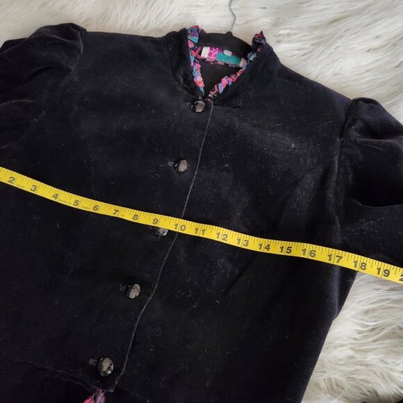 Jane Schaffhausen belle france dress Women's 10 Velvet‎ Black - Picture 8 of 12